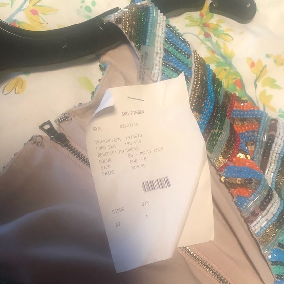 NWT Alice + Olivia Striped Beaded Dress - Picture 5 of 6